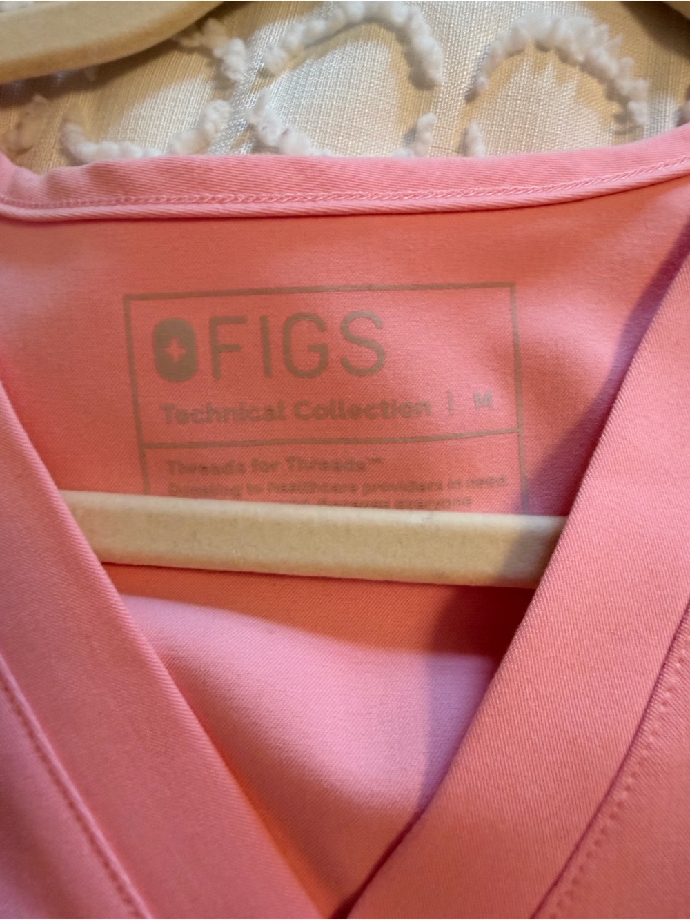 M Figs Pink V-Neck Scrub Top and pants - Picture 2 of 4